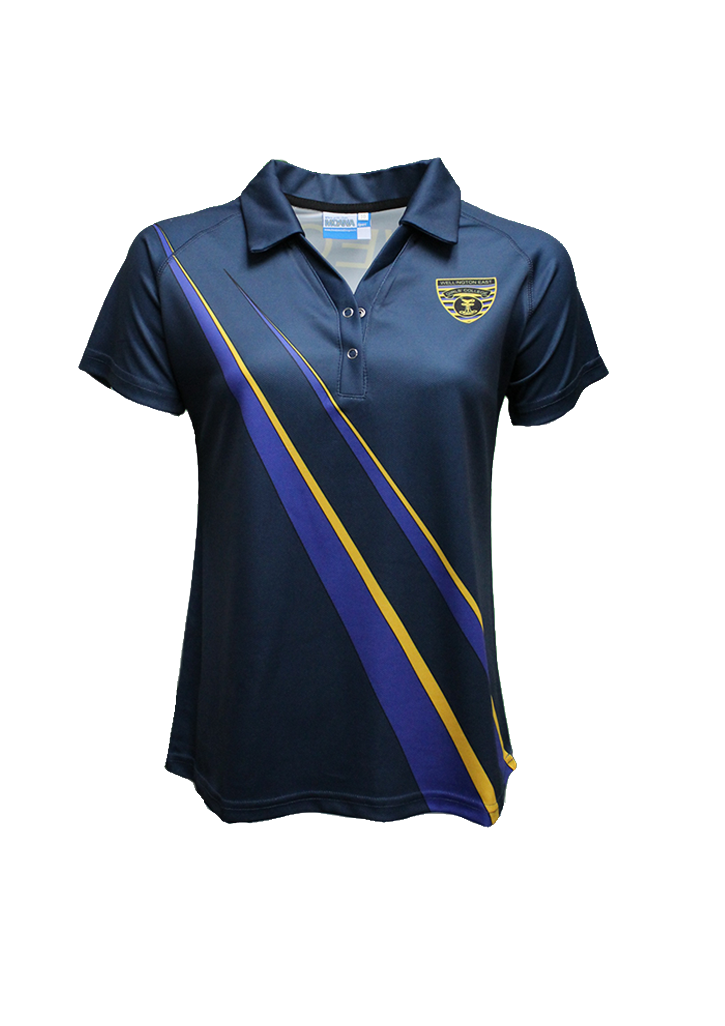 Wellington East Girls' College PE Polo Navy/Royal/Gold